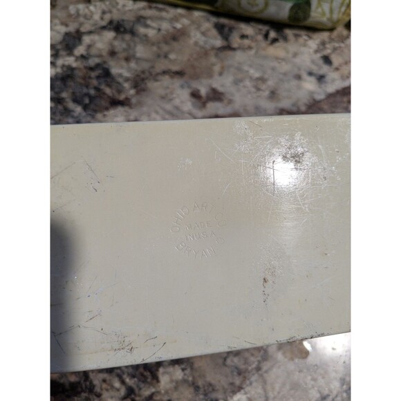 Vintage White Ohio Art Co Tin Litho Recipe Box Metal Toleware PA Dutch Grandma - Picture 11 of 11